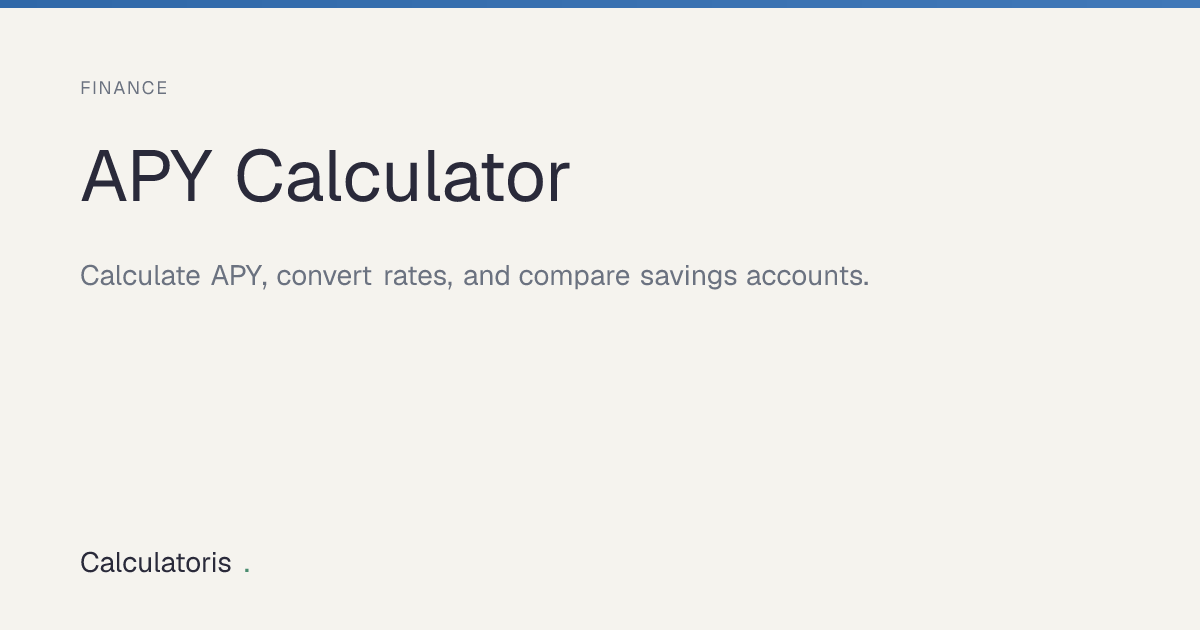 APY Calculator — Compare Savings Rates | Calculatoris