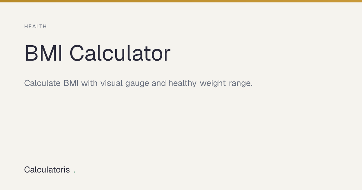 BMI Calculator — Check Your Body Mass Index | Calculatoris